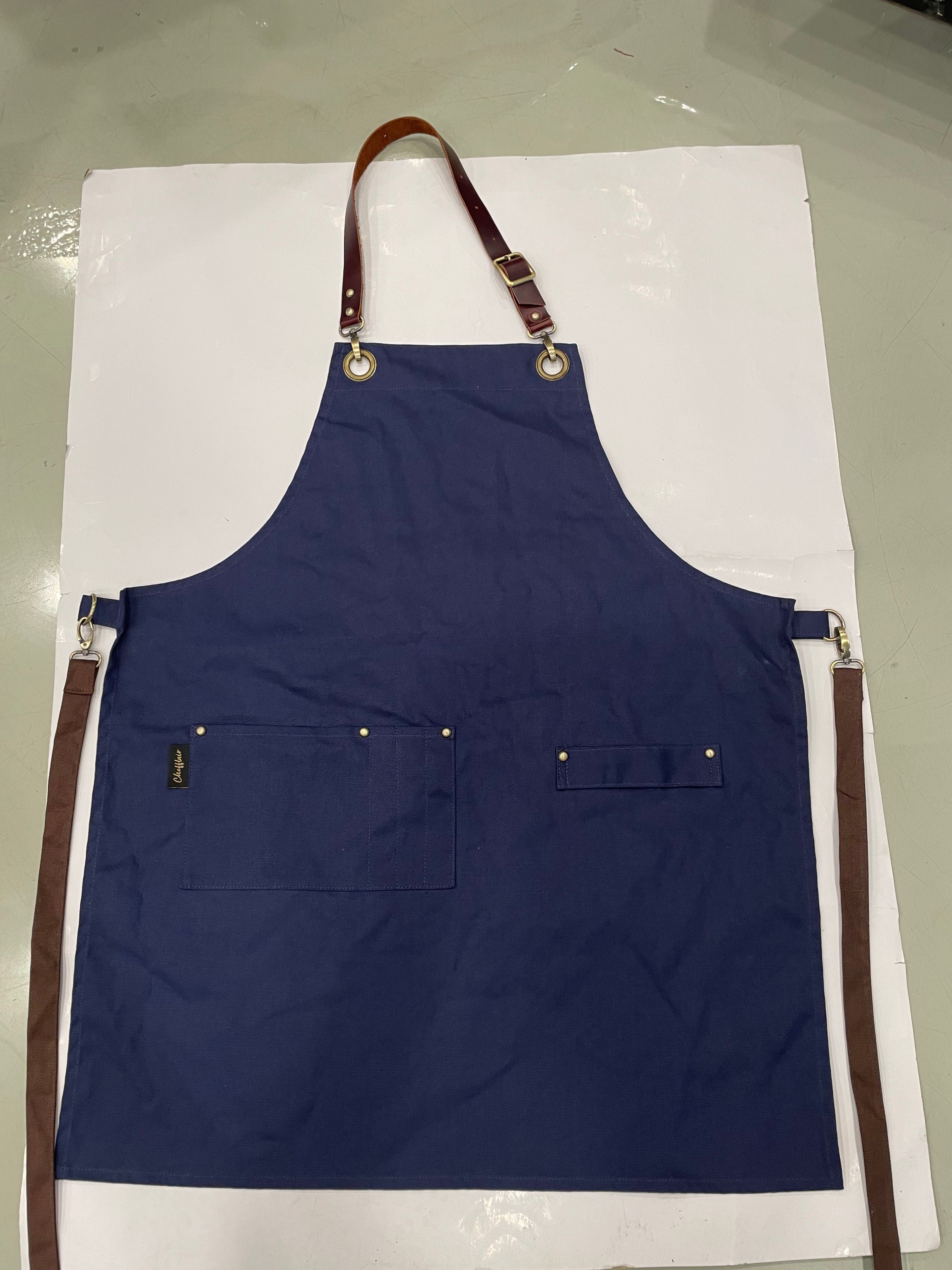 Chefflair Canvas Apron – Leather & Brass Accents